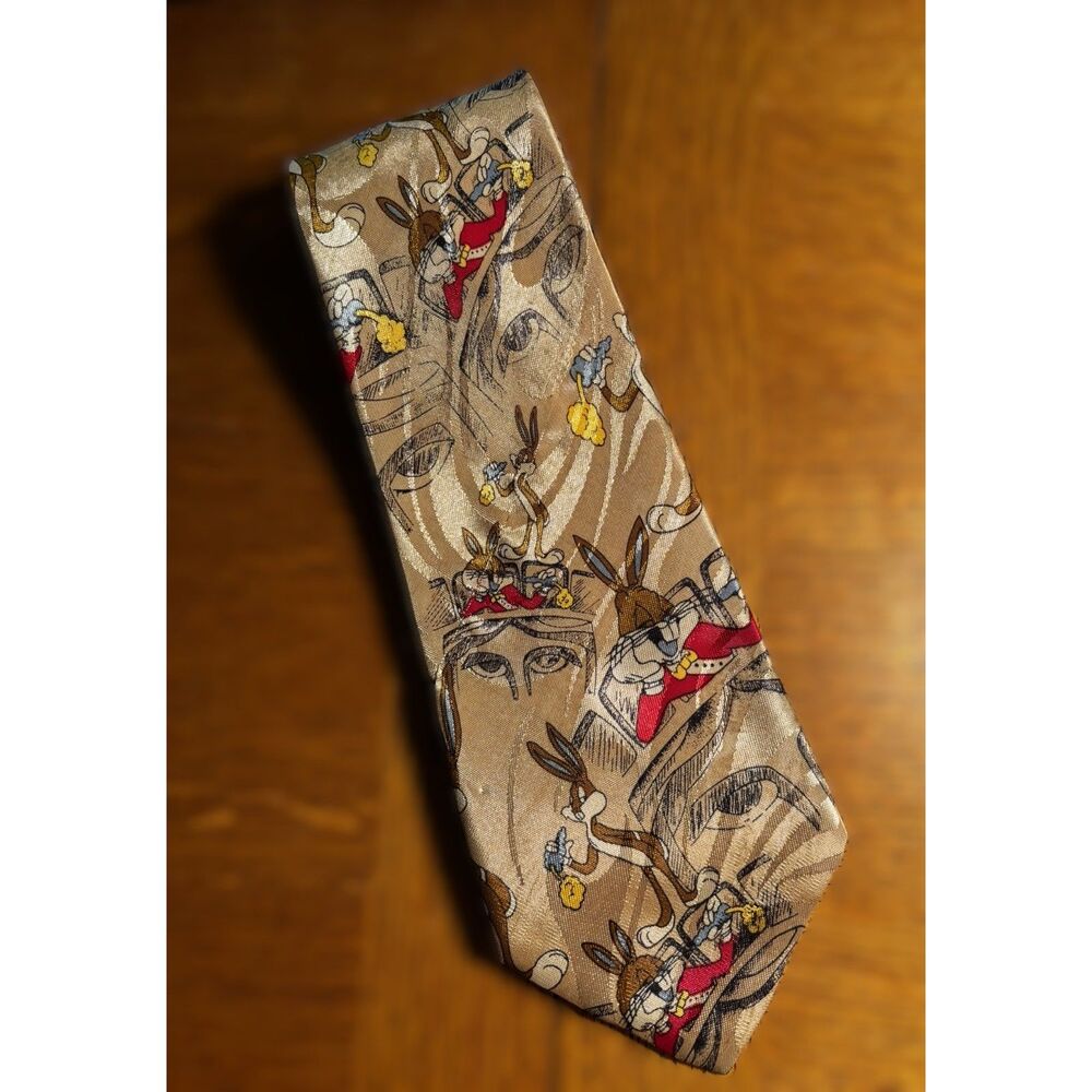 Vintage 90s Bugs Bunny Tie Duomo Milano Handmade Silk Novelty 3.75 Wide